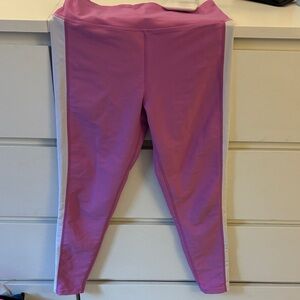 Aqua Vibrant Pink and White Leggings